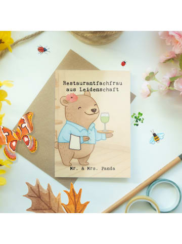 Mr. & Mrs. Panda Grußkarte Restaurantfachfrau Leidenschaft Desig... in Weiß
