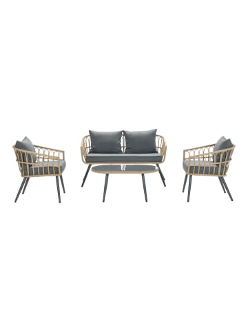 GMD Living Gartenmöbel Sitzgruppe Set FRANKLIN in Farbe Grau