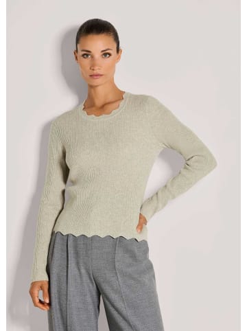 MADELEINE Leichter Viskosepullover mit gewelltem Saum in silbergrau / melange