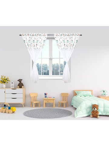 TupTam Kinderzimmer Voile Vorhänge mit Tunnelzug Set in weiß/beige