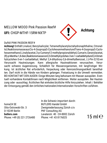 Butlers Duftöl MELLOW MOOD Pink Passion in Pastellrot