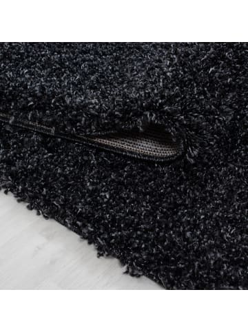 KADIMA DESIGN Teppich Hochflor Shaggy Waschbar Einfarbig RHEIN Strapazierfähig in Anthrazit