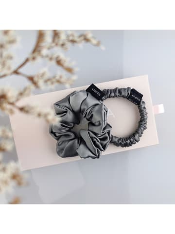 Ailoria DOUX Set Scrunchies S und M aus Seide in grau
