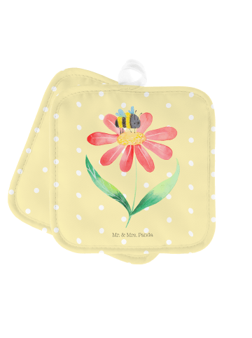 Mr. & Mrs. Panda Topfuntersetzer Hummel Blume ohne Spruch in Gelb Pastell