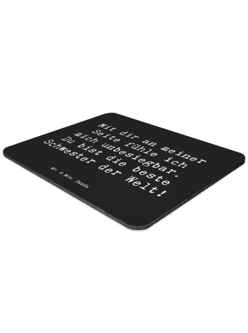 Mr. & Mrs. Panda PC Mousepad Spruch Beste Schwester mit Spruch in Schwarz