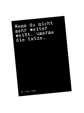 Mr. & Mrs. Panda Ansichtskarte Wenn du nicht mehr... mit Spruch in Schwarz