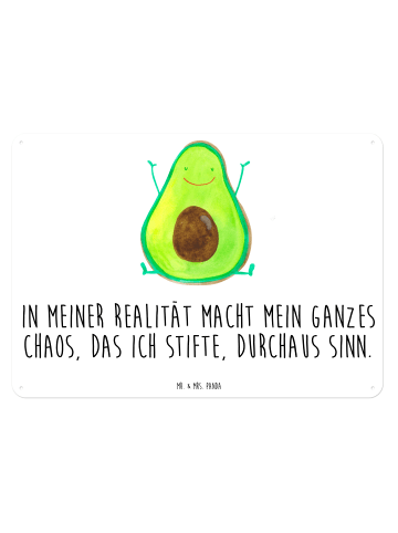 Mr. & Mrs. Panda Schild Avocado Glücklich mit Spruch in Weiß