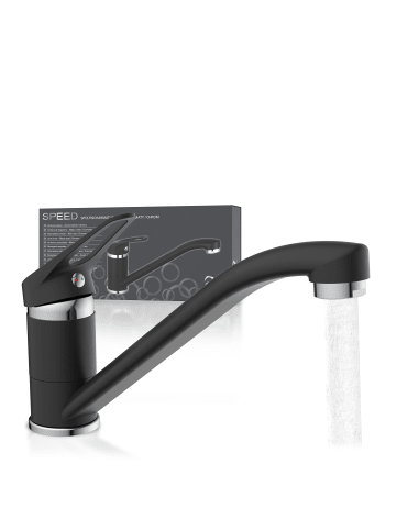 Eisl SPEED Spültischarmatur, Schwarz matt/Chrom