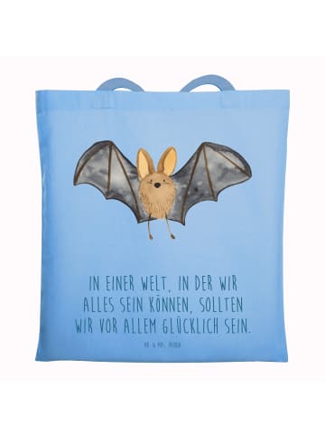 Mr. & Mrs. Panda Einkaufstasche Fledermaus Flügel mit Spruch in Sky Blue