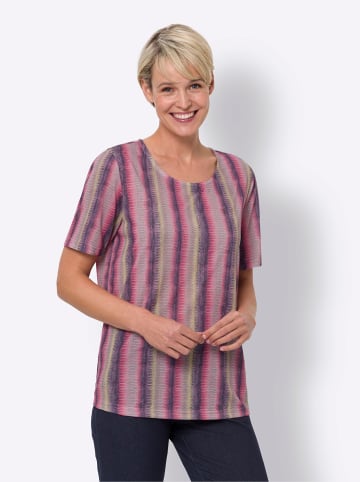 Sieh an! Kurzarmshirt in pink-limone-bedruckt