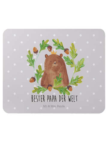 Mr. & Mrs. Panda Mouse Pad Bär König mit Spruch in Grau Pastell