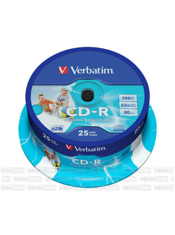 Verbatim Verbatim CD-R 700MB 52x Cakebox 25er Inkjet