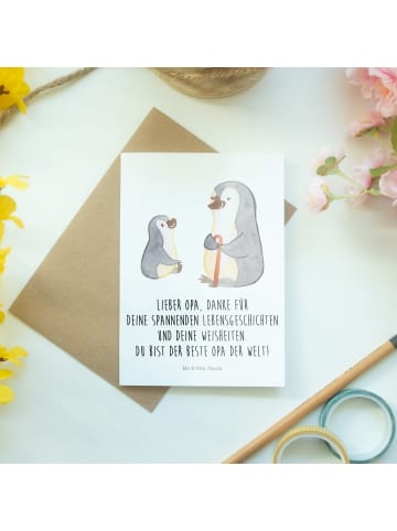 Mr. & Mrs. Panda Grußkarte Pinguin Opa Enkel mit Spruch in Weiß