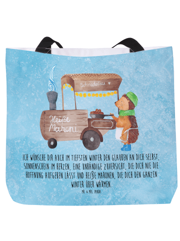 Mr. & Mrs. Panda Badetasche Igel Maronen mit Spruch in Eisblau