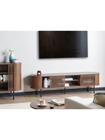 Beliani TV-Schrank TAROON in Braun/Schwarz - (W) 180 x (H) 50 x (L) 40 cm