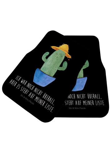 Mr. & Mrs. Panda Auto Teppich Kaktus Hut mit Spruch in Schwarz