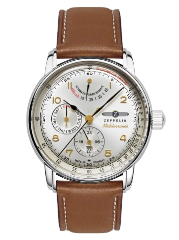 Zeppelin Herrenuhr Méditerranée Automatik Gangreserve Braun