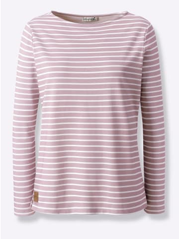 WITT WEIDEN Sweatshirt in mauve-ecru-geringelt