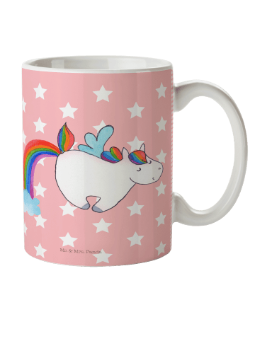 Mr. & Mrs. Panda Becher Einhorn Fliegendes Pferd ohne Spruch in Rot Pastell