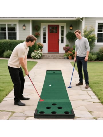 COSTWAY 332 x 50 cm Golf Pong Puttingmatte ohne Linie in Grün