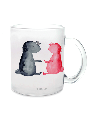 Mr. & Mrs. Panda Teetasse Glas Axolotl Liebe ohne Spruch in Transparent