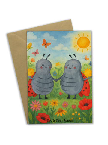 Mr. & Mrs. Panda Grußkarte Sternzeichen Zwilling Design ohne Spruch in Weiß