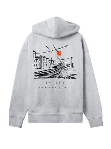 F4NT4STIC Hoodie Escape Discover the World Town Train Station in grau meliert