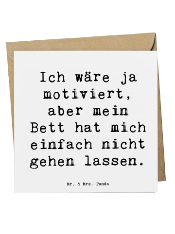 Mr. & Mrs. Panda Grußkarte Spruch Motivationsbett mit Spruch in Weiß