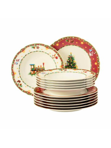 Seltmann Weiden 12er Set Tafelservice Marieluise Weihnachtsnostalgie in bunt
