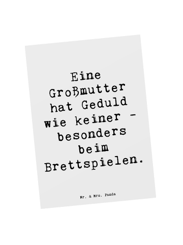 Mr. & Mrs. Panda Postkarte Großmutter Geduld mit Spruch in Weiß