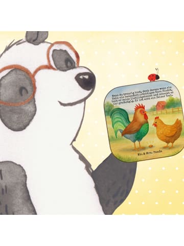 Mr. & Mrs. Panda Untersetzer für Gläser Hahn Korn Design mit Spruch in Weiß