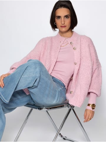 SASSYCLASSY Langarmshirt mit U-Boot Ausschnitt in Altrosa