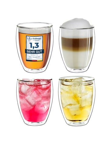 Creano 4er Set Thermoglas dg-h "Doppelwandglas"  - 400ml Glas