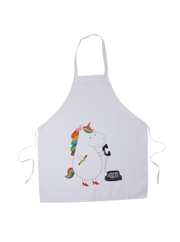 Mr. & Mrs. Panda Schürze Einhorn Sekretärin ohne Spruch in Weiß