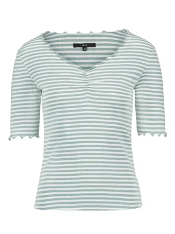 Zero  Halbarm-Shirt mit Raffung in Blue/Cream