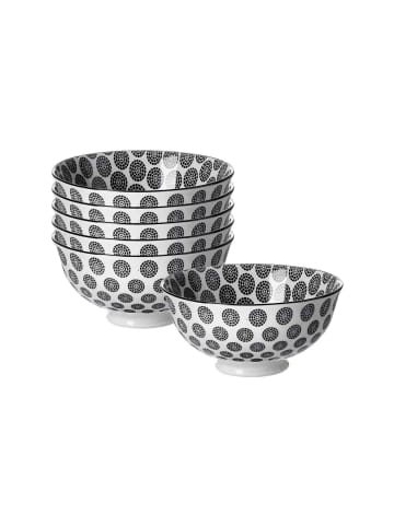 Ritzenhoff & Breker 6er Set Servierschalen Takeo Circles ø 12 cm schwarz-weiß in schwarz-weiß