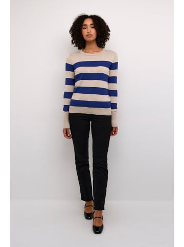 Kaffe Strickpullover KAlizza in Blue/Feather Gray Mel. Stripe