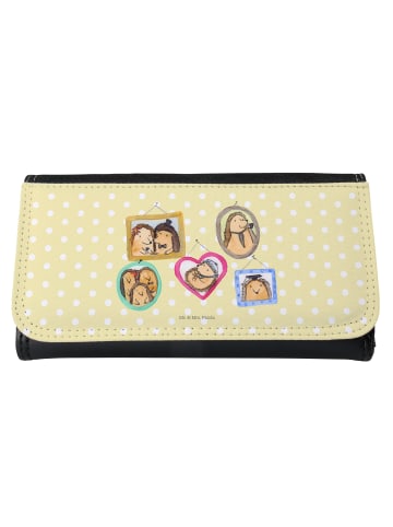 Mr. & Mrs. Panda Portemonnaie für Damen Igel Familie ohne Spruch in Gelb Pastell