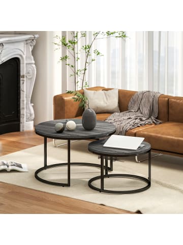 HOMCOM Couchtisch-78,5L x 78,5B x 46,5H cm-Schwarz