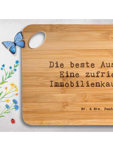 Mr. & Mrs. Panda Frühstücksbrettchen Spruch Immobilienkauffrau F... in Braun