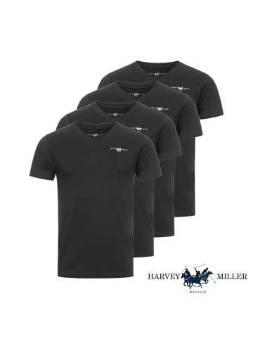 HARVEY MILLER POLO CLUB Harvey Miller 4er Set T-Shirt "Vneck " in Schwarz