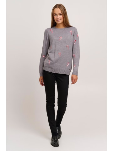 Oxmo Strickpullover OXChristel in Hellgrau