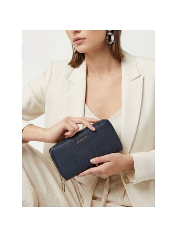 Lazarotti Bologna Leather XL Double Zip-Around Geldbörse RFID Leder 20 cm in navy