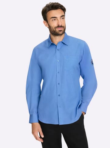 WITT WEIDEN Langarm-Hemd in mittelblau