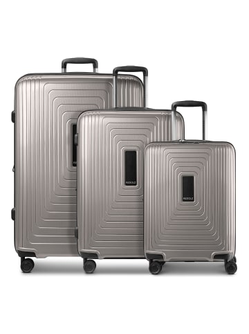 Redolz Essentials 14 4 Rollen Kofferset 3-teilig mit Dehnfalte coffee grey metallic