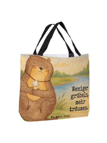 Mr. & Mrs. Panda Shopper Otter Muschel Design mit Spruch in Weiß