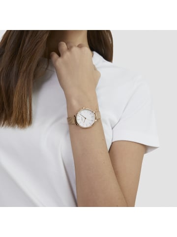 s.Oliver Armbanduhr zeitlos mit Meshband in roségold