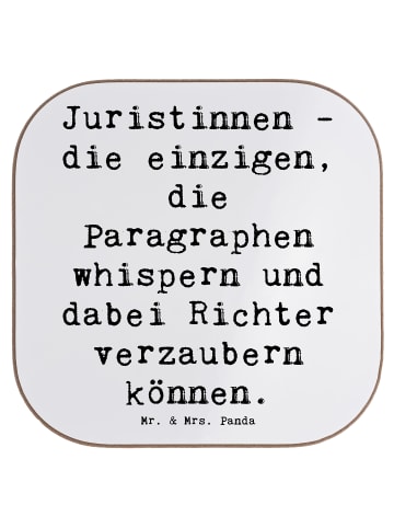 Mr. & Mrs. Panda Glasuntersetzer Spruch Juristin Zauber mit Spruch in Weiß