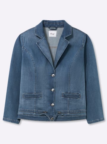 sheego Jeansblazer in blue-bleached