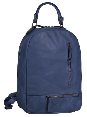 Samantha Look Rucksack echt Leder in blau